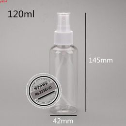 50 unids/lote 120ML botella de plástico vacía para Perfume transparente, botella de niebla fina para mascotas, contenedor con bomba, botellas cosméticas
