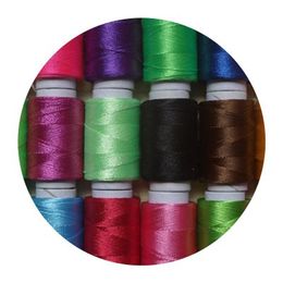 50pcs / lot 12g / PCS Multicolor Ice Silk broderie Thread Couture à coudre de croix de croix en soie
