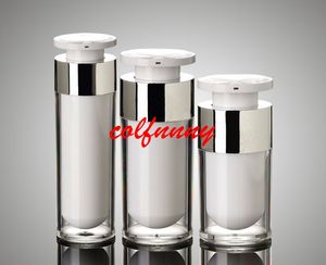 50 stks / partij 15 ml 30 ml 50ml acryl airless vacuüm pomp lotion fles gebruikt voor serum / lotion / emulsie / foundation cosmetische container