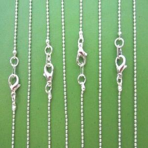 50pcs / lot 20 pouces collier boule chaîne perles chaînes avec fermoir mousqueton 1 5mm2455