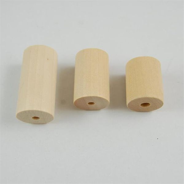 50 Uds lote 20x25 20x30 20x40mm cilindro sin terminar cuentas de madera tubo cuentas de madera Natural accesorios para hacer joyas DIY Craft2112