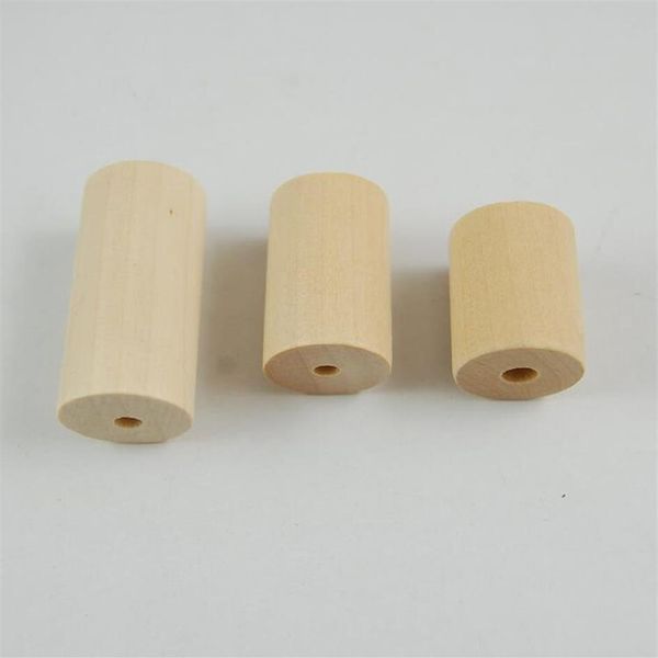 50pcs lote 20x25 20x30 20x40 mm Cilíndrico inacabado Cuentas de madera Tubo de madera natural Joyas para fabricar accesorios DIY Craft284j