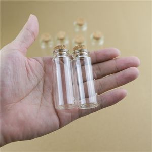 50 stks / partij 22 * ​​60mm 12ml opslagglasflessen met Cork Stopper Ambachten Tiny Jars Transparant Leeg Glas Jar Mini Fles Gift 211101