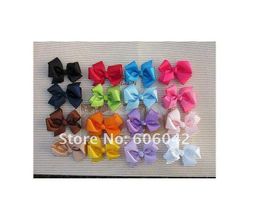 50pcs / Lot 3.3-3.5 Baby Ribbon Bows con Clip Grosgrain Hairclips, Hairclips Girls Hair Accessorie