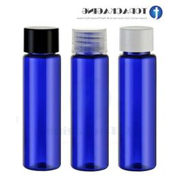 50PCS / LOT-30ML Bouteille à bouchon à vis, récipient cosmétique en plastique bleu, sous-embouteillage d'huile essentielle, bouteille de shampoing vide, épaule plate Fcxqb