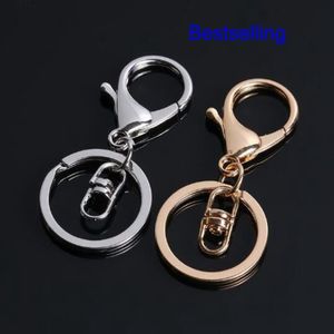 50 stuks Lot 30mm multi kleuren Sleutelhangers Sleutelhangers accessoires Ronde goud zilver kleur Karabijn Keychain3210