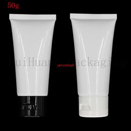 50 pcs/lot 50g Vide Blanc PE Doux Cosmétique Tube flip couvercle, Scrub tuyaux, presser bouteilles, 50cc En Plastique Containerbon paquet