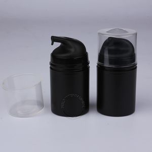 50 stks / partij 50 ml plastic lotion fles met pomp, 50g zwarte airless lotion pomp fles cosmetische container