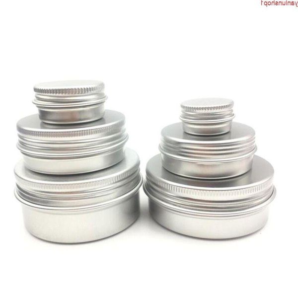 50pcs / lot 5g 10g 15g 20g 30g 40g 50g 60g Pot de crème en aluminium Pot Nail Art Maquillage Lip Gloss Vide Cosmétique Metal Tin Containershigh quant Cgvq