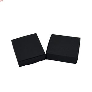 50 unids/lote 6,5*6*2 cm negro hecho a mano cajas de almacenamiento de jabón caja de regalo para joyería perla caramelo papel Kraft panadería pastel galletas de alta calidad