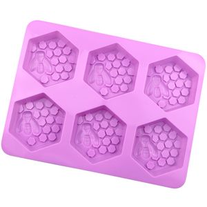 50 pcs/lot 6 cavités nid d'abeille Silicone savon moule bricolage chocolat gâteau à la main savon bougie fête cadeau outils de cuisson décoration de la maison