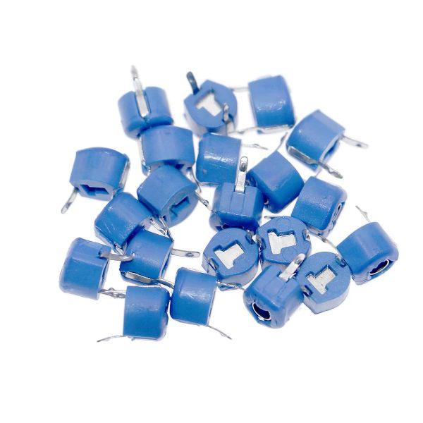 50pcs / lot 6 mm Condensateur en céramique variable 5pf 10pf 20pf 30pf 40pf 50pf 60pf 70pf 120pf Condensateurs réglables pour Arduino