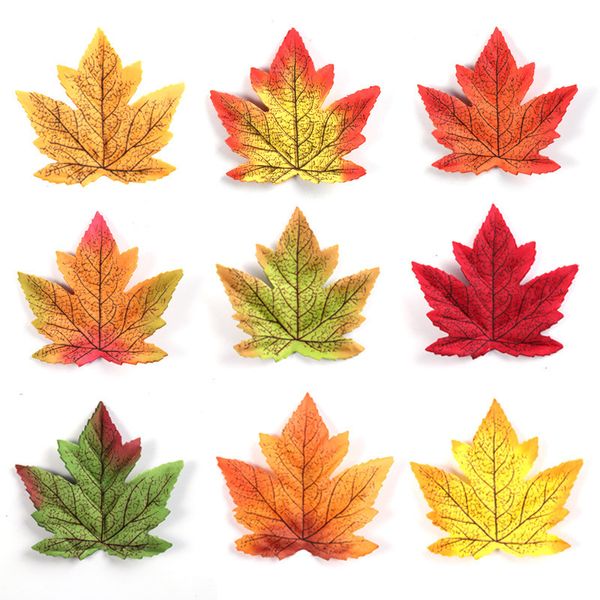 50 pcs/lot 8 cm feuille d'érable automne feuille d'érable artificielle décoration de la maison Halloween événements de mariage décor de plantes