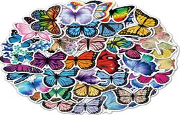 50 stks veel allerlei vlinderstickers mooie vlinder doodle sticker waterdichte bagage -notebook muurstickers home decora2104217