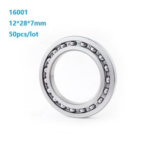 50pcs/lot bearing 16001 open type 12x28x7mm Deep Groove Ball bearing 12*28*7mm