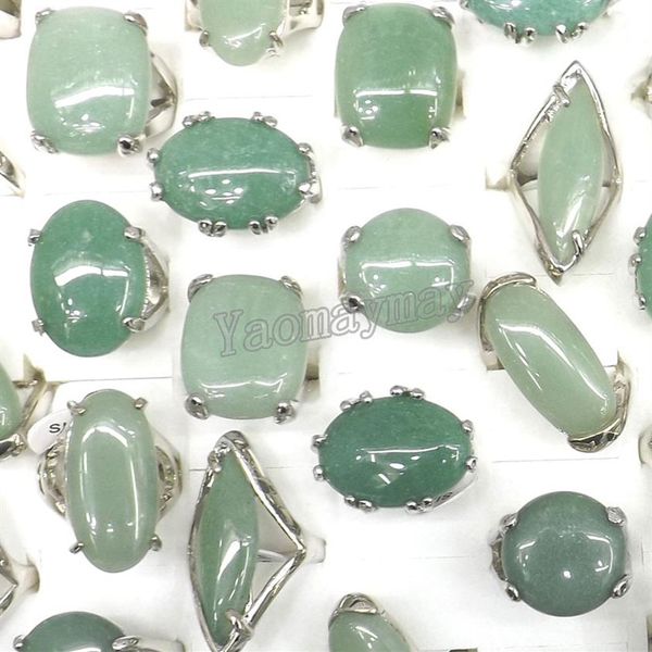 Grands anneaux d'aventurine en Jade vert clair naturel, Lot de 50 pièces, en pierre semi-précieuse, usine 241h