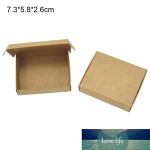 50 unids/lote cajas de cartón de embalaje de regalo de boda marrón caja de Boutique de papel Kraft de joyería de caramelo de jabón hecho a mano 7,3x5,8x2,6 cm