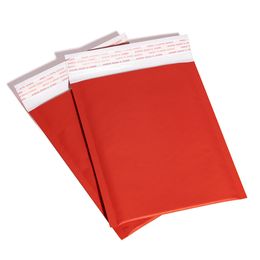 50pcs / Lot sacs à bulles fournitures scolaires enveloppe auto-scellante feuille rouge bulles Mailer pour emballage cadeau doublé Poly Mailer sac de mariage enveloppes postales