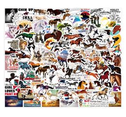 50pcs / lot animaux de bande dessinée cheval autocollant pour ordinateur portable pour enfants jouets bouteille d'eau décalcomanies mignon cas de téléphone portable bricolage mur planche à roulettes Guit1824076