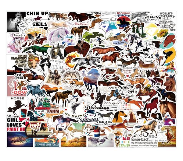 50 piezas de lote de animales de dibujos animados de la computadora portátil para caballos para niños juguetes de botella de agua calcomanías de botella de teléfono lindo cuaderno de diy guía de patineta de pared1299247