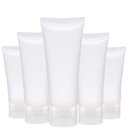 50 unids/lote de tubos blandos de plástico transparente 15ml 20ml 30ml 50ml 100ml envases de embalaje de loción de emulsión de crema cosmética vacía 5HA6