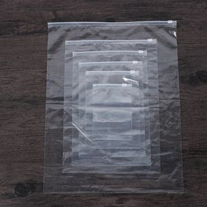 50 unids/lote, bolsa de almacenamiento transparente con cremallera, organizador de paquetes impermeable de plástico, bolsa de ropa de viaje portátil