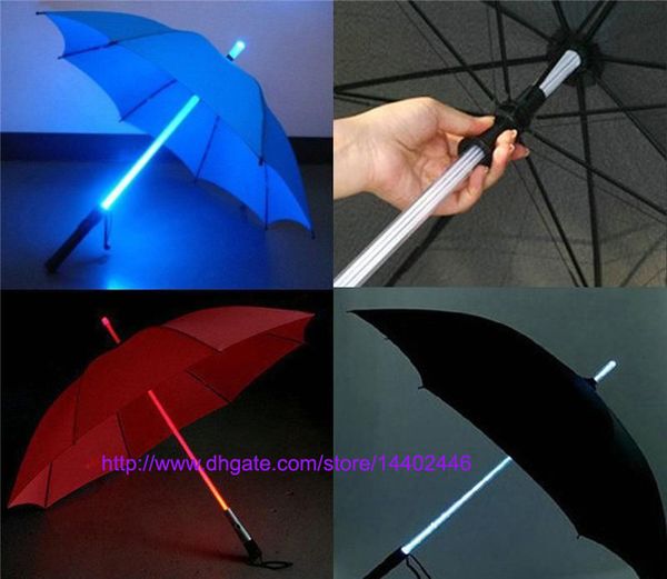 50 unids/lote Cool Blade Runner sable de luz destello de luz LED paraguas rosa botella paraguas linterna caminantes nocturnos