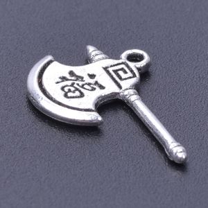 50pcs / lot Cool Silver Color Blessed Axe Charms Tool Alloy Tool Pender For Collier Boucles d'oreilles Bracelet Bijoux Faire des accessoires de bricolage