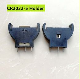 50-stcs/ lot CR2032 Elektronica batterij knop munten celhouder socket case verticale pennen door gat BS-5