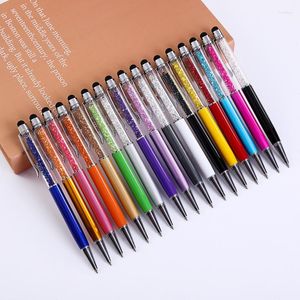 50 stcs/lot Crystal Metal Ballpoint Pen Fashion Creative Stylus Touch voor het schrijven van Stationery Office School Gift gratis aangepast logo