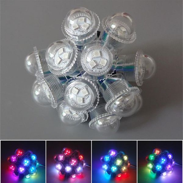 50pcs / lot DC12V WS2811 26mm de diamètre couvercle transparent module LED lumière ponctuelle exposée 3 LED 5050 SMD RGB puces 3led pixel waterpr302x