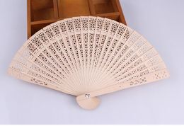 50 stks / partij DHL FEDEX gratis verzending Chinese stijl geur hout fan geurige houten bruiloft hand fan voor huwelijksgeschenk