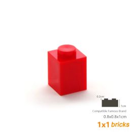 50pcs / lot des blocs de construction DIY Figures épaisses briques 1x1 points créatifs éducatifs compatibles avec 3005 jouets en plastique pour enfants