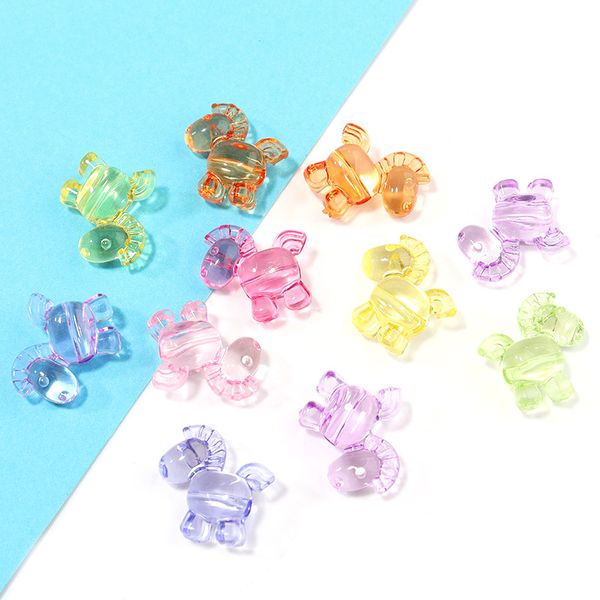 50 pcs/lot bricolage cheval perle en vrac pour bijoux Bracelets collier anneau de cheveux faisant des accessoires artisanat acrylique enfants perles faites à la main en gros