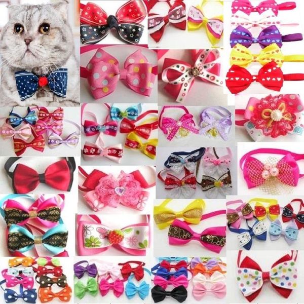 50 unids / lote ropa para perros mascota cachorro gato lindo pajaritas corbatas bowknot productos para el cuidado del perro estilo mixto LY022324