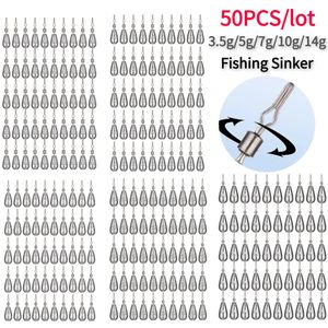 50pcs / lot drop s Pinker de pêche à l'échelle BAITS DE PISCE DE CARP PIET POIDS PIÈCE ACCESSORIES ACCESSOIRES 3,5G 5G 7G 10G 14G 240418