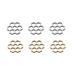 50pcs / lot mode Nouveau design en cuivre Charmes de fleur hexagon-fleur creux pendentifs bricolages Boucles d'oreilles Boucles d'oreilles