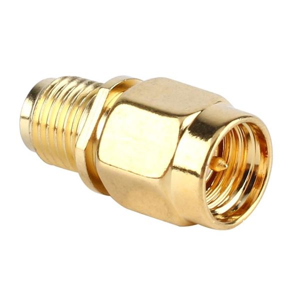 50 unids / lote para cable coaxial RF chapado en oro color RP SMA hembra Jack a SMA macho enchufe recto Mini Jack conector de cable Adapte298M