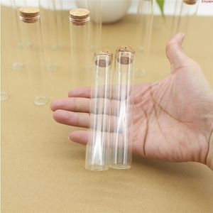 50pcs / lot Bouteille En Verre 22 * 120mm 35ml Tube À Essai Bouchon En Liège Mini Bouteilles À Épices Conteneur Petit DIY Bocaux Flacons Minuscule verre de haute qualité Gcjvh