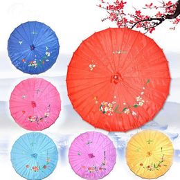 50 stks / partij Gratis verzending handgeschilderde kleurrijke bruiloft zijde parasol traditionele Chinese handwerk paraplu