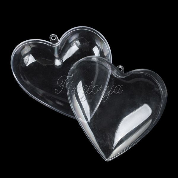 50pcs / lot Boîte coeur Clear Plastic Coeur Cadeau Box Boîte transparente pour la décoration de Noël pour l'arbre 65/80 / 100mm Saint-Valentin 210408