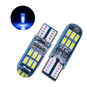 50 stks / partij Ice Blue Silicone Lamp T10 W5W 4014 15SMD LED CANBUS FOUT FOUT FREE CARLOMS 168 194 2825 CLEARANCE LAMPERS Kentekenverlichting 12V