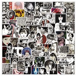 50 pièces/lot japonais Junji Ito horreur bande dessinée Tomie autocollant noir blanc Graffiti bricolage voiture style étanche voiture autocollants pour ordinateur portable planche à roulettes décalcomanies