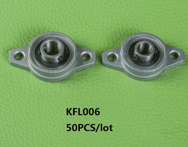 50 pcs/lot KFL006 FL006 30mm unités de roulement en alliage de zinc roulements de bloc d'oreiller roulement de bloc de bride pour pièces de routeur CNC