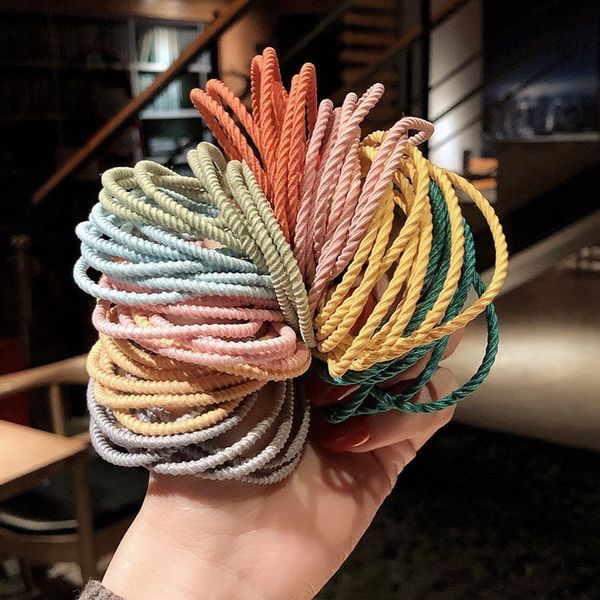 50 unids / lote Corea Estilo Sin Costura Espiral Trenza Cabello Banda de Goma Niñas Elásticas Bandas para el Cabello Scrunchies Diadema Cola de Caballo Titular Goma Niños Accesorios para el Cabello 2305