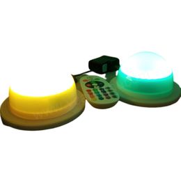 50pcs / lot LED LED meubles lumineux batterie rechargeable LED ampoule RGB télécommande imperméable IP65 Piscine lumières