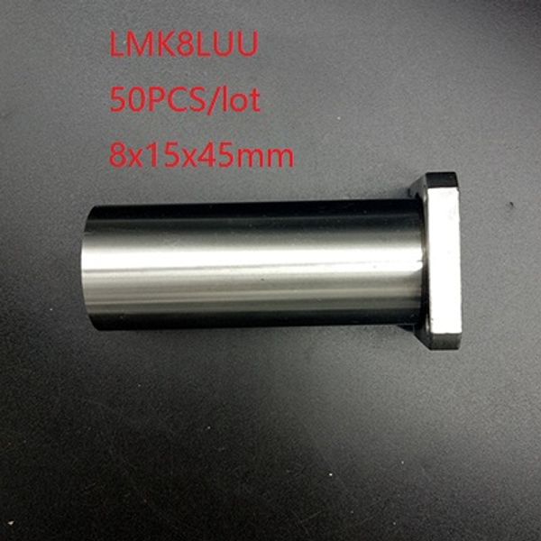 50 unids/lote LMK8LUU rodamientos de bolas lineales de 8mm rodamientos de brida cuadrada de tipo largo rodamientos de movimiento lineal piezas de impresora 3d enrutador cnc 8x15x45mm
