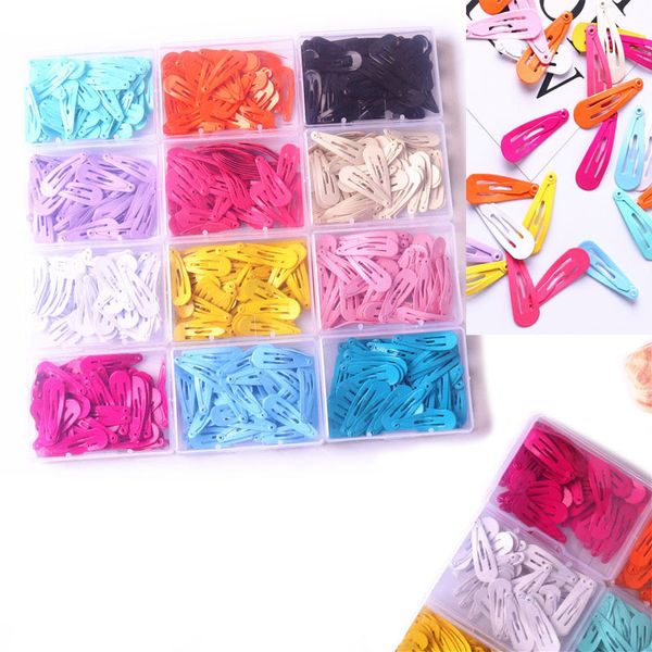 50pcs / lot Belle Bande Dessinée Coeur Type Métal Bonbons Couleur Filles Épingles À Cheveux Pince À Cheveux Enfants Chapeaux Enfants Accessoires Bébé BB Clips 0207