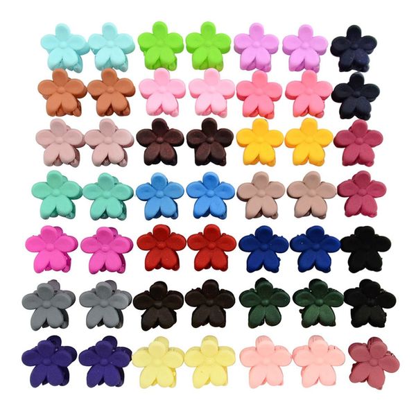 50 pcs/lot Mini fleur pinces à cheveux femmes filles doux coloré mat petit crabe pinces à cheveux Barrettes accessoires de cheveux 2723