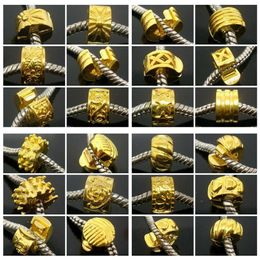 50pcs Lot mixte Cuivre Base Plaqué Or Clip Stopper Charms pour la Fabrication de Bijoux DIY Perles pour Bracelet Européen Entier en Vrac L2776